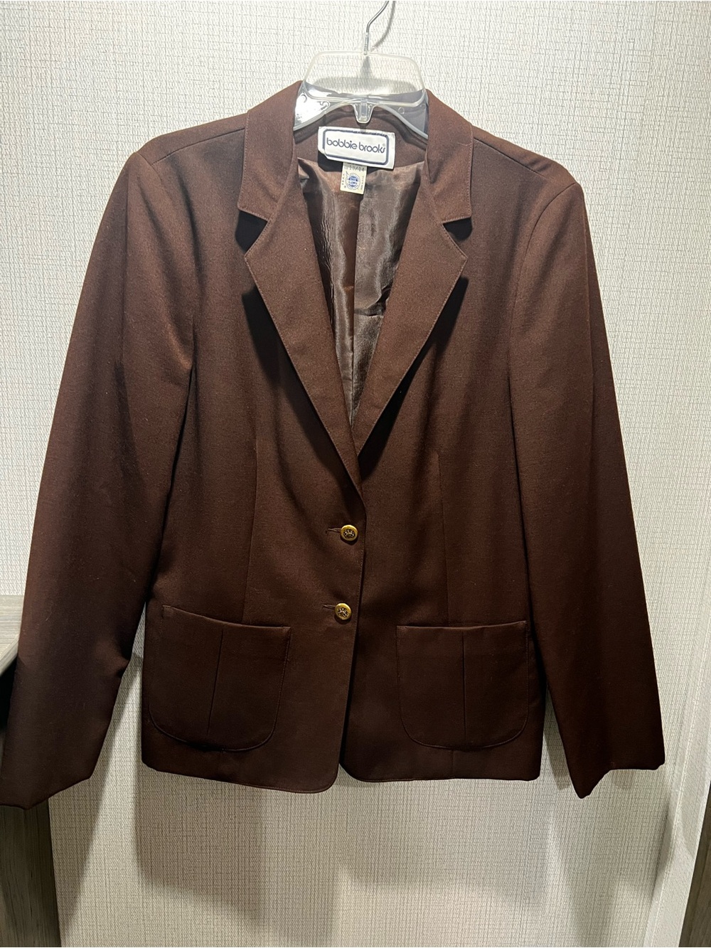 Vintage Bobbie Brooks Brown Blazer Jacket Size 13/14 Made in USA
